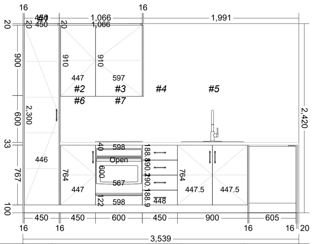 Kitchen floor plan Kitchen floor plan